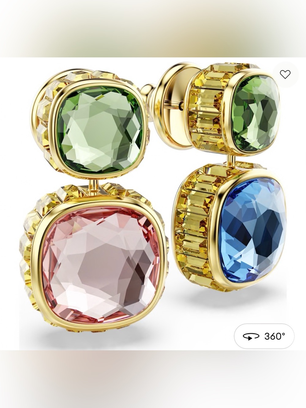 Swarovski Chroma reversible crystal earrings BNIB so versatile swan logo & tags - Picture 7 of 11